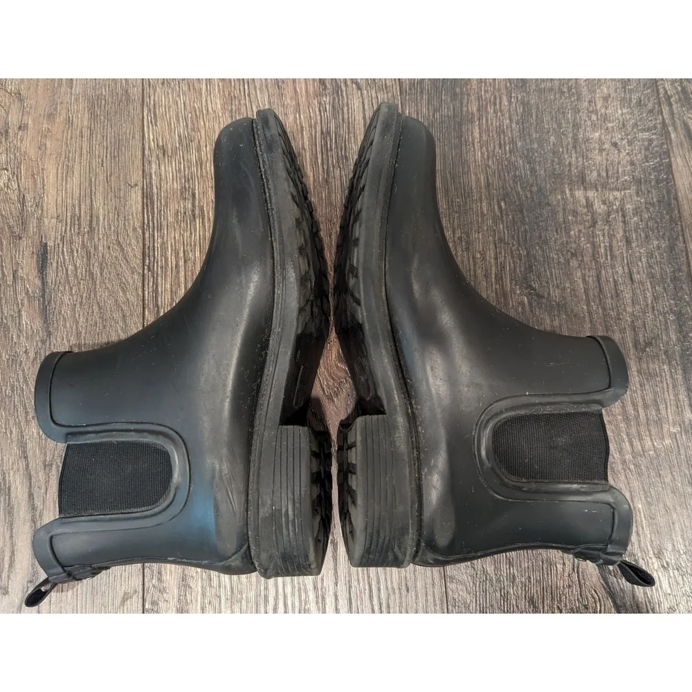 Madewell Chelsea Rubber Rain Boots in Black Size 9
